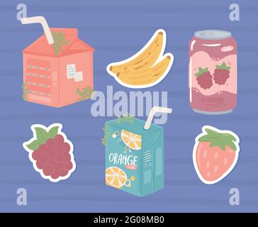 pack and soda juice Stock Vector
