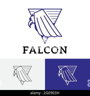 Falcon Eagle Hawk Predator Bird Triangle Logo Symbol Stock Vector