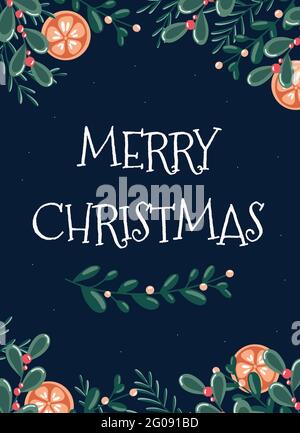 Bright Christmas card with congratulations. Preparing to celebrate Christmas. Vector illustration Stock Vector