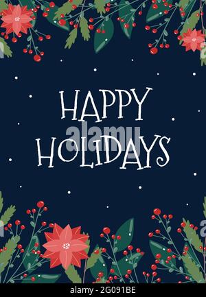 Bright Christmas card with congratulations. Preparing to celebrate Christmas. Vector illustration Stock Vector