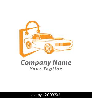 Auto Car Shop And Shopping Logo Design Element.EPS 10 Stock Vector