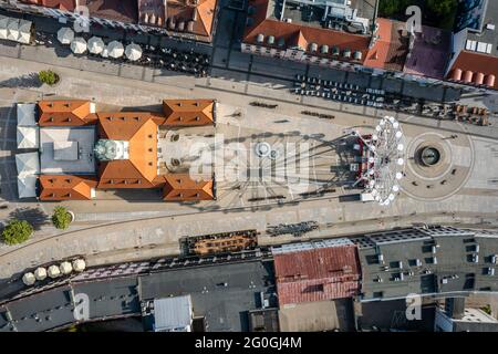Old market in Bialystok city aerial view, Poland Stock Photo