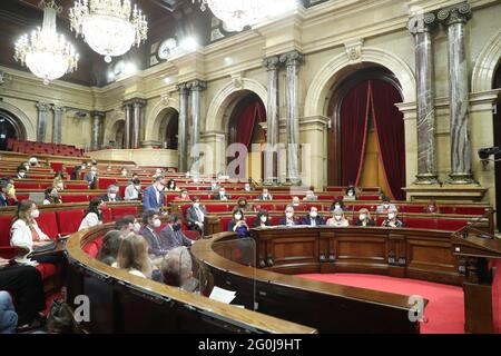 Barcelona, Spain. 02nd June, 2021. First control session in the Plenary of the Catalan Government at the Palau de la Generalitat, Barcelona, Wednesday June 2, 2021 JGS/Cordon Press. Credit: CORDON PRESS/Alamy Live News Stock Photo