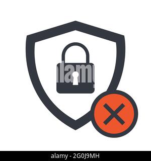 Lock and shield icon, vector illustration, security symbol. Guard safe protection . Stock Vector