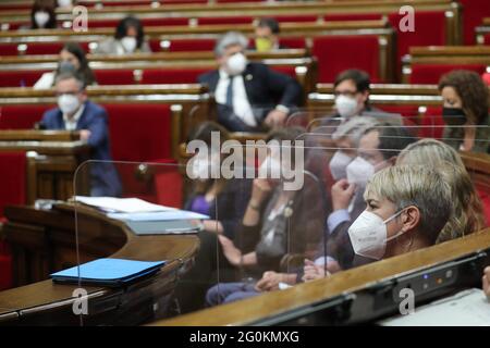 Barcelona, Spain. 02nd June, 2021. First control session in the Plenary of the Catalan Government at the Palau de la Generalitat, Barcelona, Wednesday June 2, 2021 JGS/Cordon Press. Credit: CORDON PRESS/Alamy Live News Stock Photo