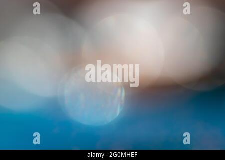 Out of focus blue and white texture with smooth bokeh Stock Photo