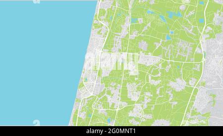 Urban vector city map of Netanya, Israel, middle east Stock Vector