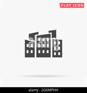 City flat vector icon. Hand drawn style design illustrations. Stock Vector