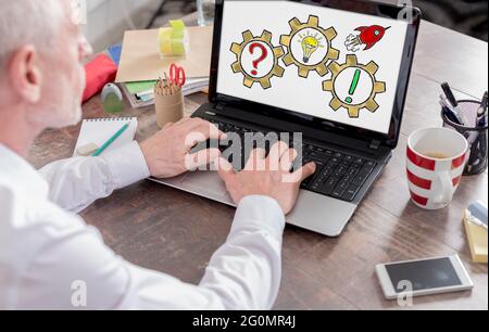 Problem solving concept shown on a laptop screen Stock Photo