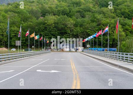 Loon Mountain Resort Entrance Bridge Stock Photo