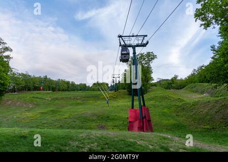 Loon Mountain Resort Gondola springtime Stock Photo