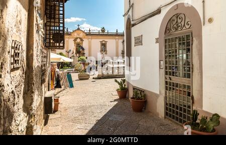 Cityscape of Monreale, is an Italian town in the metropolitan city of Palermo in Sicily. Stock Photo