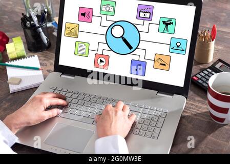 Search for apps concept shown on a laptop screen Stock Photo