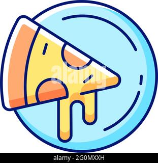 Pizza plates RGB color icon Stock Vector