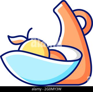 Irregular shape tableware RGB color icon Stock Vector