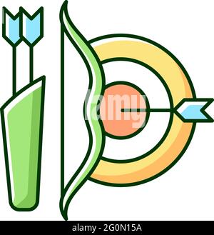 Archery RGB color icon Stock Vector
