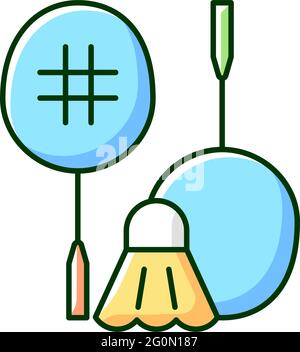 Badminton RGB color icon Stock Vector