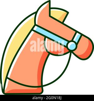 Horseback riding RGB color icon Stock Vector