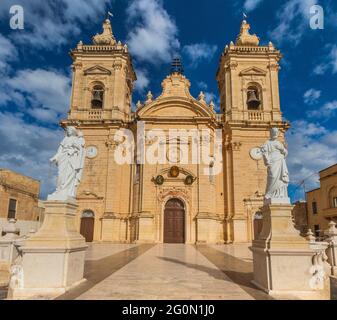 Xaghra Parish Church on Gozo island, Malta Stock Photo