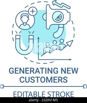 Generating new customers concept icon Stock Vector