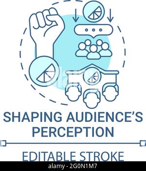 Shaping audience perception concept icon Stock Vector