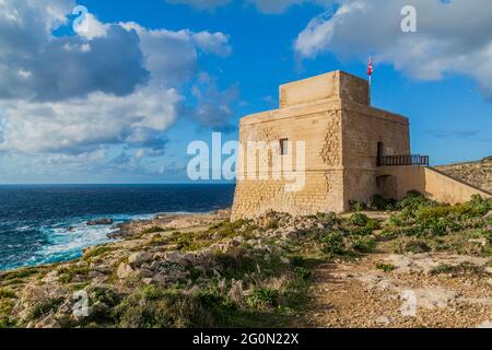 Dwejra tower on the island of Gozo, Malta Stock Photo