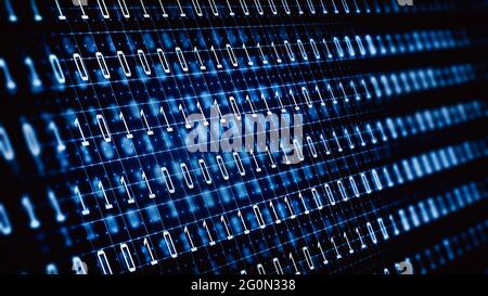 Binary code in the future digital abstract background. Modern technology hex code concept. Stock Photo