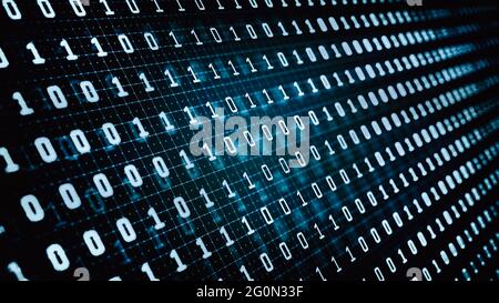 Binary code in the future digital abstract background. Modern technology hex code concept. Stock Photo