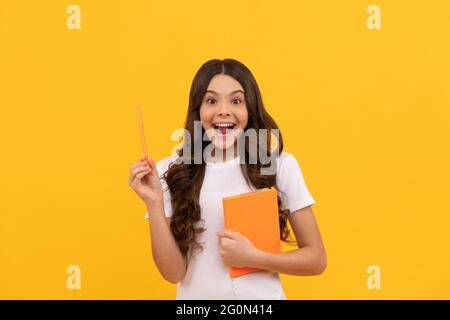 childrens literature. amazed intellectual child. back to school. education. get smart. Stock Photo