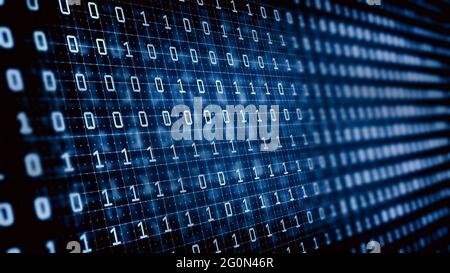 Binary code in the future digital abstract background. Modern technology hex code concept. Stock Photo