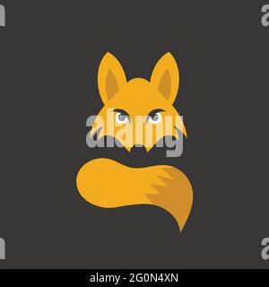 fox logo themes in bold vector image Stock Vector