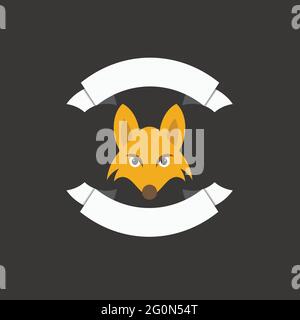 fox logo themes in bold vector image Stock Vector