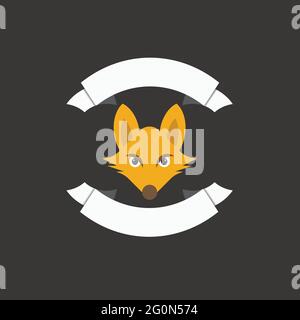 fox logo themes in bold vector image Stock Vector