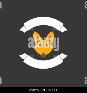 fox logo themes in bold vector image Stock Vector
