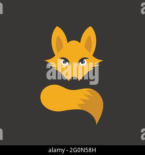fox logo themes in bold vector image Stock Vector