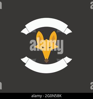 fox logo themes in bold vector image Stock Vector