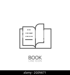 Book line icon, outline vector sign, linear style pictogram isolated on white. Library symbol. Editable stroke Stock Vector
