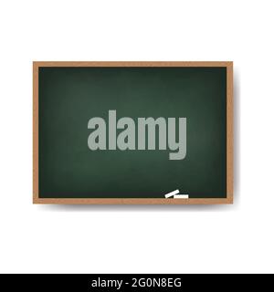 Blackboard with wooden frame, dirty chalkboard. Vector illustration. Stock Vector