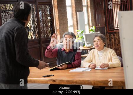 The old class learning Stock Photo