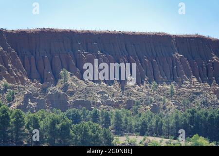 Cárcavas de Marchal (Spain), natural monument of Andalusia: badlands is a type of erosive relief that is sculpted on silt and clay sediments Stock Photo