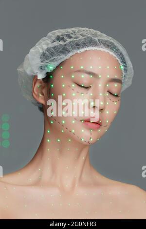 Young woman do laser cosmetic Stock Photo