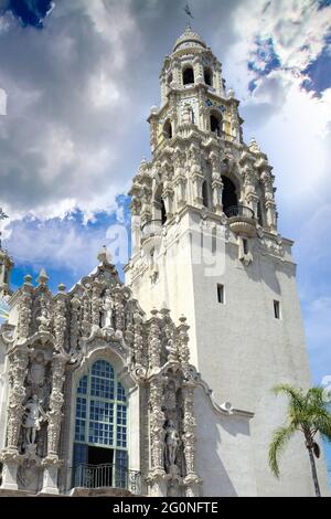 California Tower next to the Museum of Us in Balboa Park, San Diego CA Stock Photo