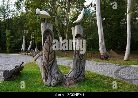 Metal figures of musicians in the park Stock Photo