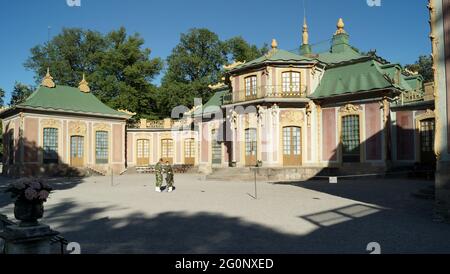 Chinese Pavilion, on the grounds of the Drottningholm Palace park, 1760s Chinese-inspired Rococo royal pavilion, Drottningholm, Sweden Stock Photo