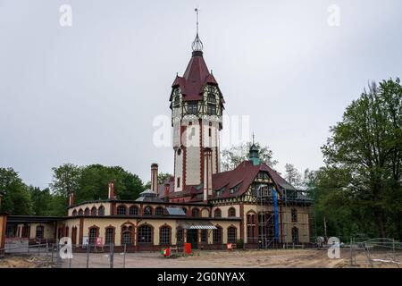 BEELITZ, GERMANY - MAY 23, 2021: Complex of thermal power plant buildings built in 1898-1902. Stock Photo