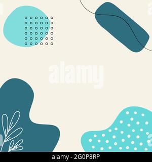 Beautiful pastel social media banner template with minimal abstract organic shapes composition in trendy contemporary style. Stock Vector
