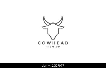 black and white cow head logo 23631044 Vector Art at Vecteezy