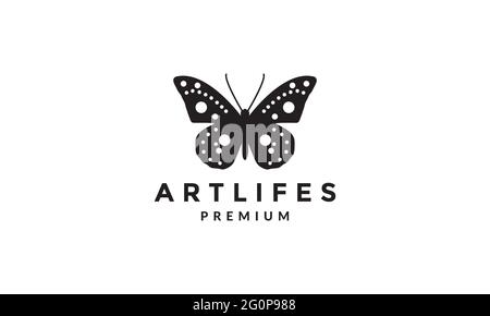 black butterfly dots logo symbol vector icon illustration graphic design Stock Vector