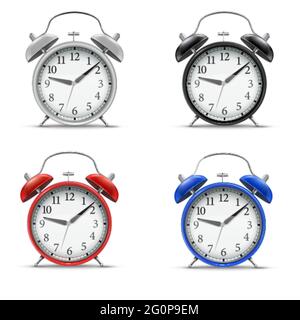 3D realistic home alarm clock set for concept design. Stock Vector