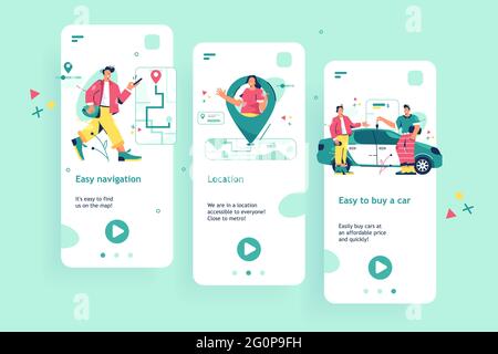 Personalized mobile ui design with pics Stock Vector